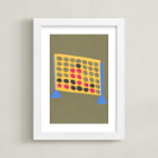 "Connect Four" - Art Print in Game Night Green by Elliot Stokes - Framed