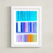 "Rainbow of Books" - Art Print in Rainbow by Kaitlin Rebesco - Framed