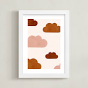 "Paper Clouds" - Art Print in Cinnamon by Iveta Angelova - Framed