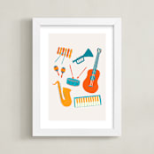 "Play Music" - Art Print in Persimmon by Malty Designs - Framed