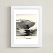 "Wave Rider One" - Art Print in Grey Swell by Jenny Partrite - Framed