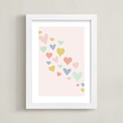"wave of love" - Art Print in Charming Pink by Kasia Labocki - Framed