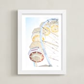 "Puyallup Merry Go Round" - Art Print in Colorful Sky by Sharon Rowan - Framed