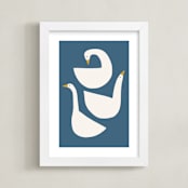 "Quack Stack" - Art Print in Lake by Betsy Siber - Framed