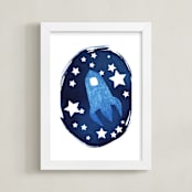 "To the stars and beyond" - Art Print in Prussian Blue by raven erebus - Framed