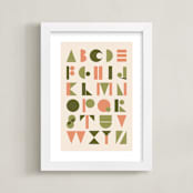 "Mod Alphabet" - Art Print in Olive by Morgan Kendall - Framed