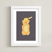 "Honey Bear" - Art Print in Kitchen Counter Black by Elliot Stokes - Framed