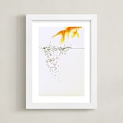 "Aquatic High Jump 2 of 3" - Art Print in carrot peel by Deborah Chou - Framed