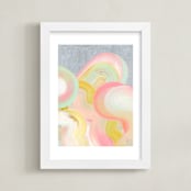 "Iced Swirls" - Art Print in Sherbet by Carol Barber - Framed