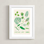 "Greens are Good" - Art Print in Creamed Spinach by Ani Somi - Framed