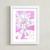 "Lush Botanical Gallery II" - Art Print in Violet Pink Azalea by Lise Gulassa - Framed