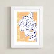 "Lush Botanical Gallery I" - Art Print in Peach by Lise Gulassa - Framed