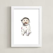 "Laika the Space Pup" - Art Print in Outer Space by Lauren Rogoff - Framed