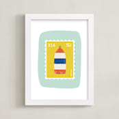 "Oh Buoy" - Art Print in Seafoam by Nadia Hassan - Framed