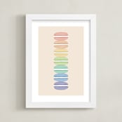 "Rainbow Macarons" - Art Print in Rainbow by Orasie - Framed