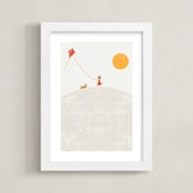 "Over the Hill" - Art Print in Happy Orange by David Michuki - Framed
