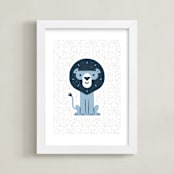 "mr LION" - Art Print in Raindrop by Bob Daly - Framed