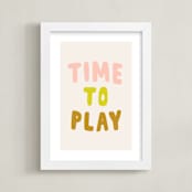 "Time to Play" - Art Print in Peach by Alicia Schultz - Framed