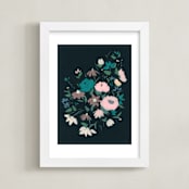 "French Cafe I" - Art Print in Turquoise by Lindsay Megahed - Framed