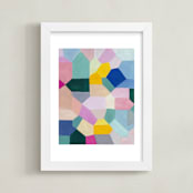 "Safe as houses" - Art Print in peach by raven erebus - Framed