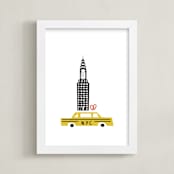 "NYC" - Art Print in New York Taxi Cab by Nazia Hyder - Framed