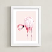 "PINK 2" - Art Print in Flamingo Pink by Rega - Framed