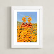 "Poppy Sisters" - Art Print in Poppy by Theresa Bear - Framed