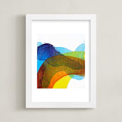 "Autumn River III" - Art Print in Violet Blue by Lauren Adams - Framed