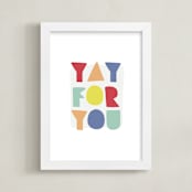 "yay for you" - Art Print in carnival by Lea Delaveris - Framed