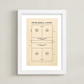 "Pickleball Posters 1" - Art Print in Backhand Black by Jayne Alfieri - Framed