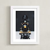 "All Aboard!" - Art Print in railway black by Alicia Abla - Framed