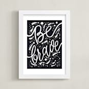 "Be brave cosmic" - Art Print in Navy by Irina Nosova - Framed