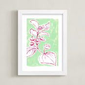 "Lush Botanical Gallery IV" - Art Print in Mint Ice Cream by Lise Gulassa - Framed