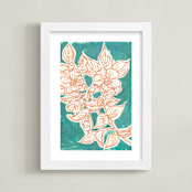 "Lush Botanical Gallery III" - Art Print in Eucaptulus Green by Lise Gulassa - Framed