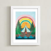 "Camp Rainbow" - Art Print in sky by Shirley Lin Schneider - Framed