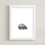 "pétit hérisson" - Art Print in Black by IMG_101 - Framed