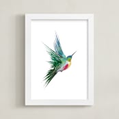 "hummingbird" - Art Print in Turqoise Green by Sara Shashani - Framed