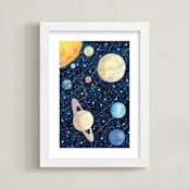 "Solar System" - Art Print in Deep Space by Alexandra Dzh - Framed