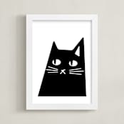 "Sour Puss" - Art Print in Midnight by Sequana Studio - Framed