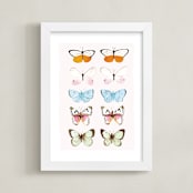 "Butterfly Study" - Art Print in Blush by Megan Kelso - Framed