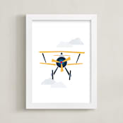 "Stacked Plane" - Art Print in Sun by Jennifer Morehead - Framed