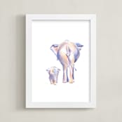 "Big and Little 3" - Art Print in cool beige by Stacey Brod - Framed