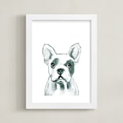 "Hey Mr. Dog" - Art Print in Nickel by Makewells - Framed