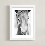 "Wild and free." - Art Print in Charcoal by Dawn Smith - Framed