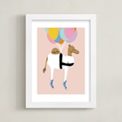 "Float On, Camel" - Art Print in Desert Sand by Ali Macdonald - Framed