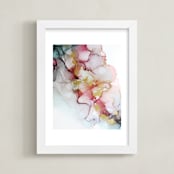 "Dreaming 2" - Art Print in Coral by Kathy Par - Framed