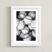 "Play Ball" - Art Print in Black by Kamala Nahas - Framed