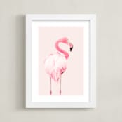 "PINK_" - Art Print in White by Rega - Framed