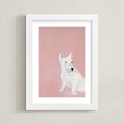 "Who's There?" - Art Print in White by Mary Ketch - Framed