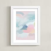 "Rainbows and Sunshine" - Art Print in Soft Pink by Lindsay Kelly Art - Framed